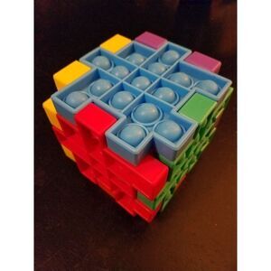 Fidget Toy 6 Pc Square Cube Puzzle Box Bubble Sensory